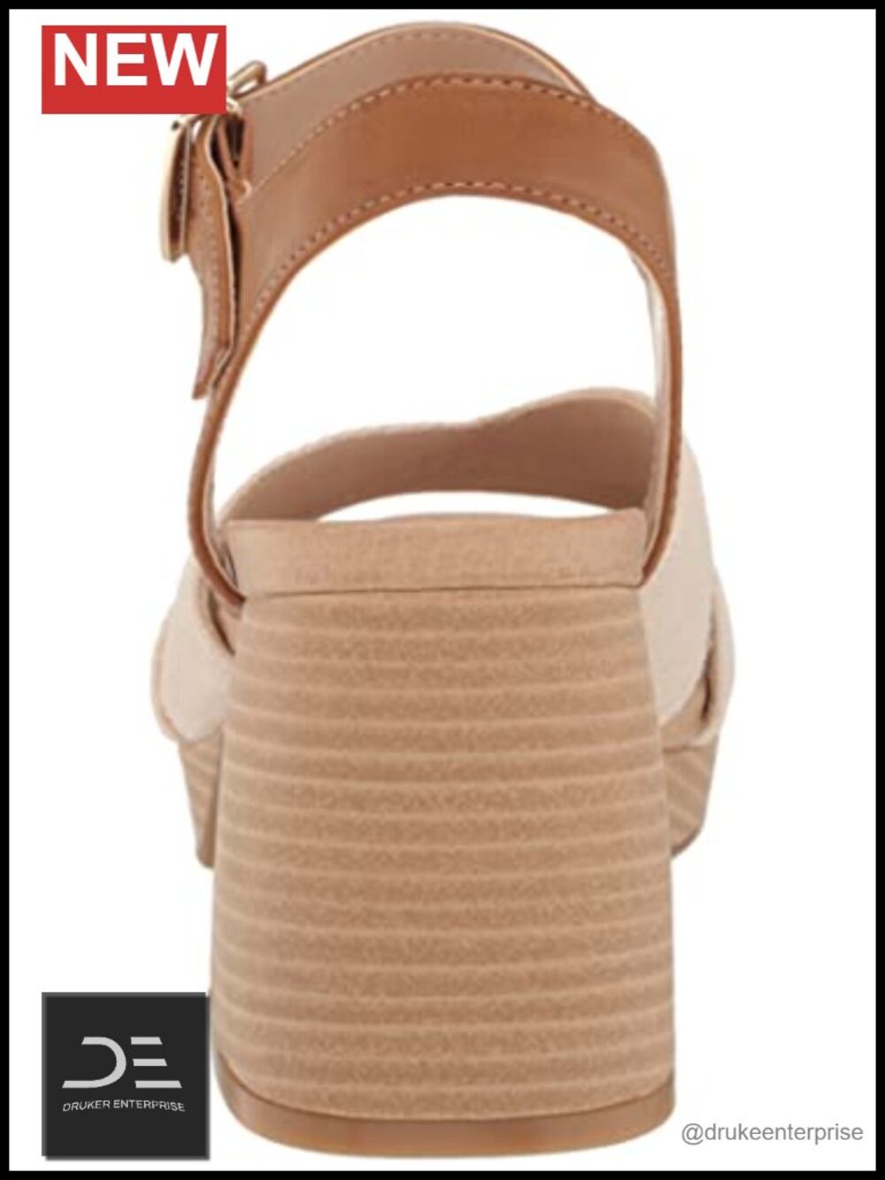 Women's Block Heel Sandals Platform Heels Faux Leather Arch Support - Picture 2 of 6